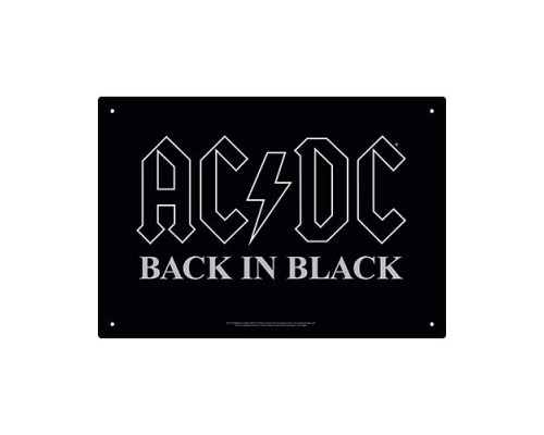 Enseigne AC/DC en métal / Back in Black